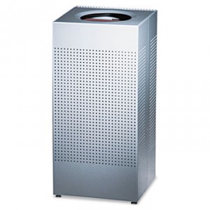 Designer Line Silhouettes Receptacle, Steel, 16gal, Silver Metallic