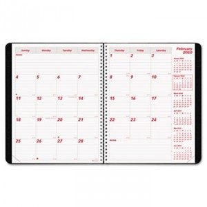 PlannerPLUS 14-Month Monthly Planner, 8 7/8 x 7 1/8, Black, 2017
