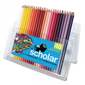 Scholar Colored Pencil Set, HB, 48 Assorted Colors/Set