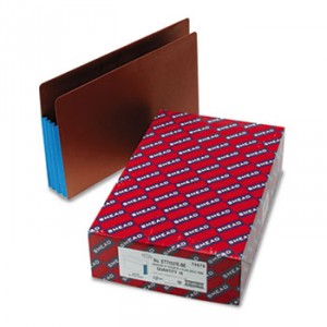 3 1/2" Exp File Pockets, Straight Tab, Legal, Blue, 10/Box