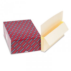 3 1/2" Exp End Tab File Pocket, Straight Tab, Legal, Manila, 25/Bx