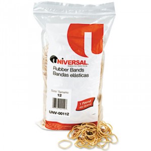 Rubber Bands, Size 12, 1-3/4 x 1/16, 2500 Bands/1lb Pack