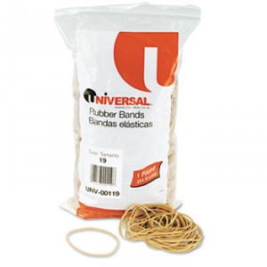 Rubber Bands, Size 19, 3-1/2 x 1/16, 1240 Bands/1lb Pack