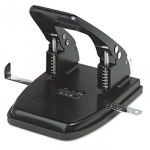30-Sheet Two-Hole Punch, 9/32" Holes, Black