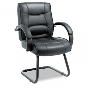 CHAIR,GUEST,LEATHER, BK