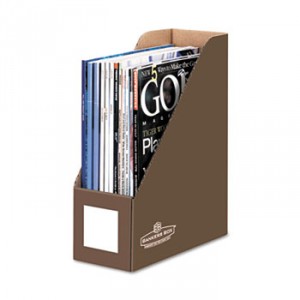 Decorative Magazine File, 4 X 9 X 11 1/2, Mocha Brown
