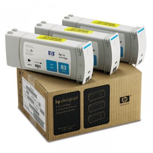 C5073a (Hp 83) Ink, 1312 Page-Yield, 3/Pack, Cyan