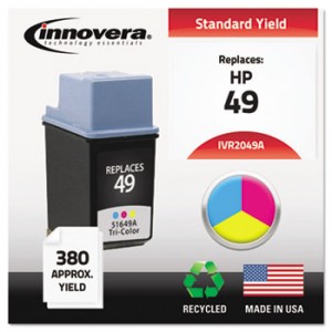 2049a Compatible, Remanufactured, 51649a (49a) Ink, 315 Page-Yield, Tri-Color