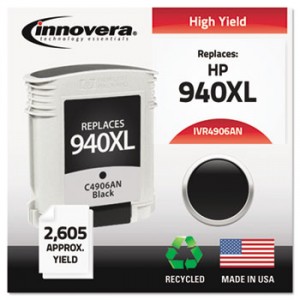 4906an Compatible, Remanufactured, C4906an (940xl) Ink, 2200 Page-Yield, Black