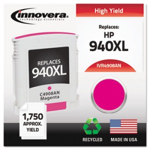 4908an Compatible, Remanufactured, C4908an (940xl) Ink, 1400 Page-Yield, Magenta