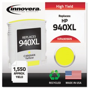 4909an Compatible, Remanufactured, C4909an (940xl) Ink, 1400 Page-Yield, Yellow