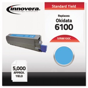 86100c Compatible, Remanufactured, 43324419 (6100) Toner, 5000 Yield, Cyan