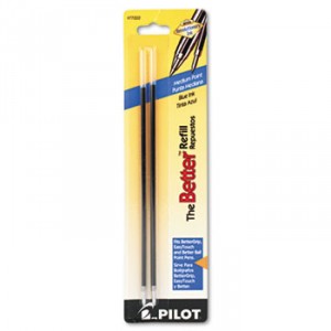 Refill, Non-retract Better/BetterGrip/EasyTouch Ballpoint, Med, Blue, 2/Pack