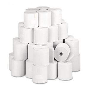 Single Ply Thermal Cash Register/POS Rolls, 3 1/8" x 273 ft., White, 50/Ctn