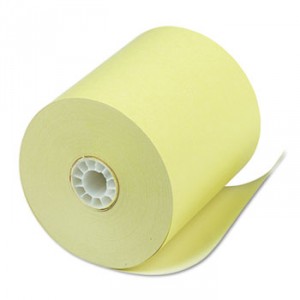 Single Ply Thermal Cash Register/POS Rolls, 3 1/8" x 230 ft., Canary, 50/Ctn