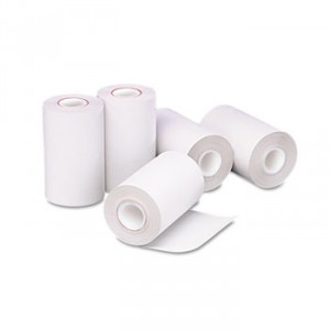 Single Ply Thermal Cash Register/POS Rolls, 2 1/4" x 55 ft., White, 5 Rolls/Pack