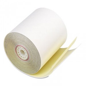 Paper Rolls, Two Ply Receipt Rolls, 3" x 90 ft, White/Canary , 50/Carton