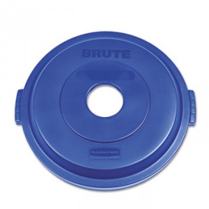 Bottle/Can Recycling Top for Brute 32gal Containers, Blue