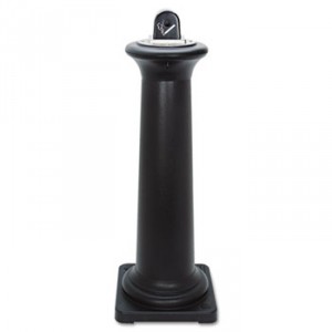 GroundsKeeper Tuscan Receptacle, 13 x 13 x 38 3/8, Black