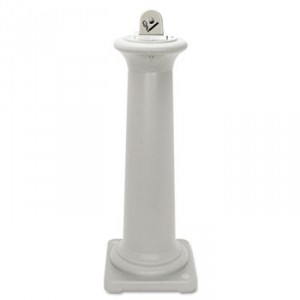 GroundsKeeper Tuscan Receptacle, 13 x 13 x 38 3/8, Sandstone