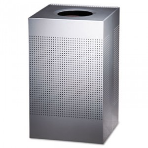 Designer Line Silhouettes Receptacle, Steel, 29gal, Silver Metallic