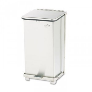 Defenders Biohazard Step Can, Square, Steel, 12gal, Stainless Steel