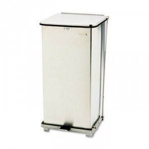 Defenders Biohazard Step Can, Square, Steel, 24gal, Stainless Steel