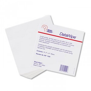 DataWipe Office Equipment Cleaner, Cloth, 6 x 6, White, 75/Pack