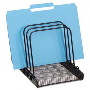 Mesh Flip File Folder Sorter, Five Sections, Black, 10 1/4 x 7 1/2 x 7 1/2