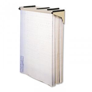 Sheet File Drop/Lift Wall Rack, 12 Hanging Clamps, 43 3/4 x 11 1/2 x 7 3/4, Sand