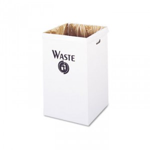 Push Door Waste Receptacle w/Tray Holder, Square, Wood, 36gal, Medium Oak