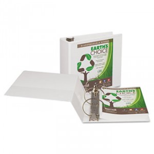Earth's Choice Biobased Round Ring View Binder, 5" Cap, White