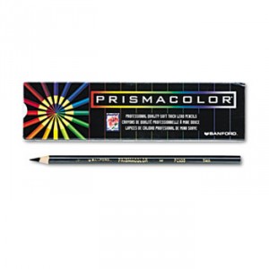 Premier Colored Pencil, Black Lead/Barrel, Dozen