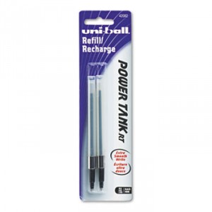 Refill for uni-ball Power Tank RT Ballpoint, Bold, Black Ink, 2/Pack
