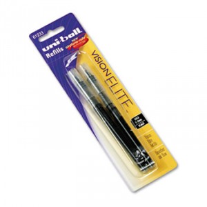 Refill for uni-ball Vision Elite Roller Ball, Bold, Black Ink, 2/Pack