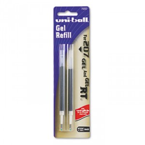 Refill for uni-ball Signo Gel 207, Medium, Black Ink, 2/Pack