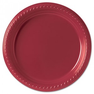 Plastic Plates, 9", Red, 25/Pack