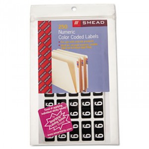 ETNS Color-Coded Labels, Number 9, 1/2 x 1, Black, 250 Labels/Pack