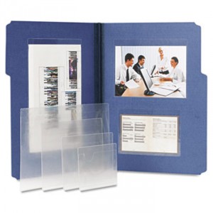 Self-Adhesive Poly Pockets, Top Load, 4 1/16 x 3, Clear, 100/Box
