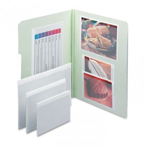 Self-Adhesive Poly Pockets, Top Load, 5-5/16 x 3-5/8, Clear, 100/Box