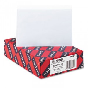 Self-Adhesive Poly Pockets, Top Load, 6-1/4 x 4-9/16, Clear, 100/Box