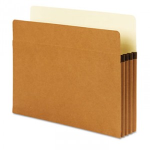 SuperTab Pockets, Redrope, 3 1/2" Exp, Letter, 25/Box