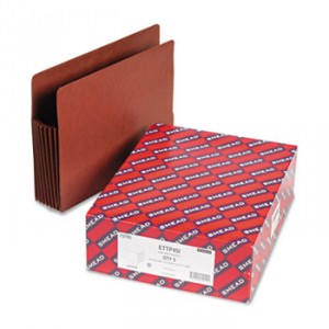 7" Exp File TUFF Pockets, Straight Tab, Letter, Redrope, 5/Box