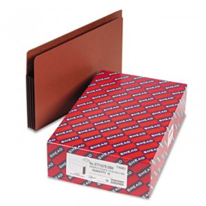 3 1/2" Exp File Pockets, Straight Tab, Legal, Brown, 10/Box