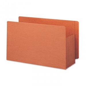 TUFF Pocket 5" Exp File Pockets, Straight, Legal, Redrope, 10/Box