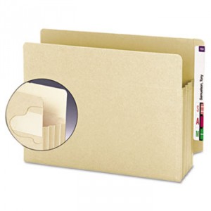 End Tab Tuff Pockets, 3 1/2 Exp, Letter, Manila, 10/BX
