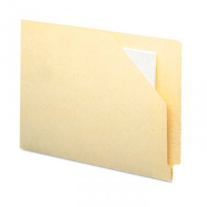 Cut-Away Corner End Tab Jackets w/Reinforced Tabs, Letter, 11pt Manila, 100/Box