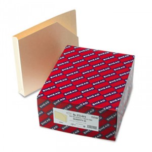 End Tab Jackets w/Reinforced Tabs, Letter, 14pt Manila, 50/Box