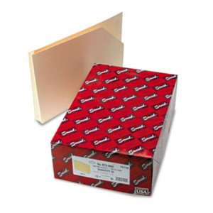 End Tab Jackets w/Reinforced Tabs, 1 1/2" Exp, Legal, 14pt Manila, 50/Box