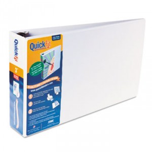 QuickFit Ledger D-Ring View Binder, 3" Capacity, 11 x 17, White
